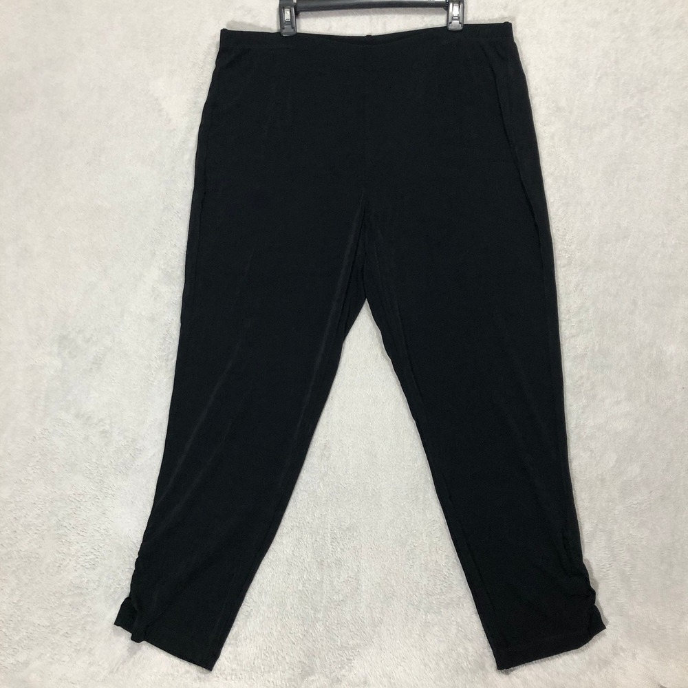 Chico's‎ Travelers Cropped Ruched Hem Pants Stretch Casual Trousers Plus Size 3